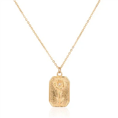 Łańcuszek Z Kwadratowym Wisiorkiem