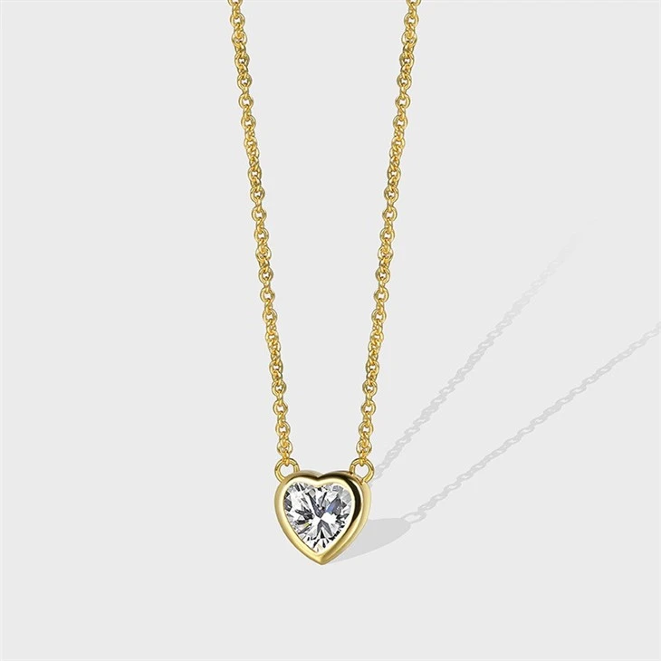 gold plated heart necklaces