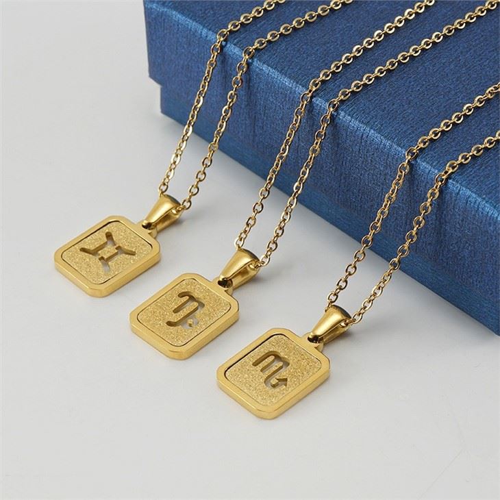 gold plated zodiac necklace