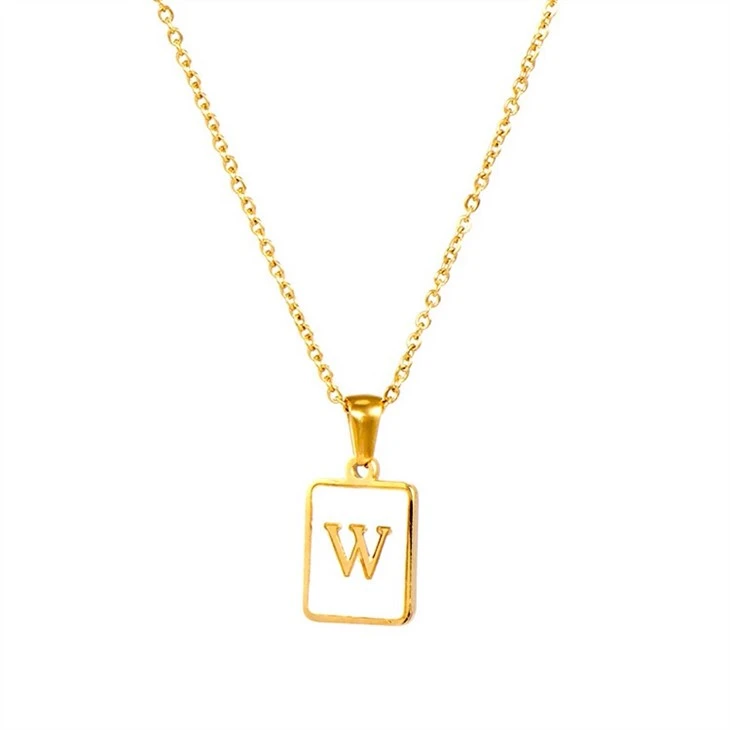 stainless steel letter necklace
