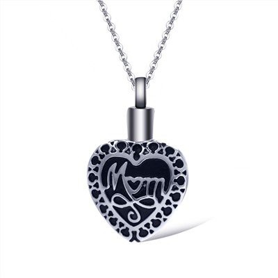 Naszyjnik kremacyjny ze stali nierdzewnej w kształcie serca