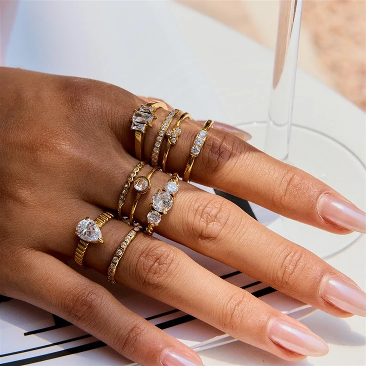 Cubic Zirconia Stacking Rings factory