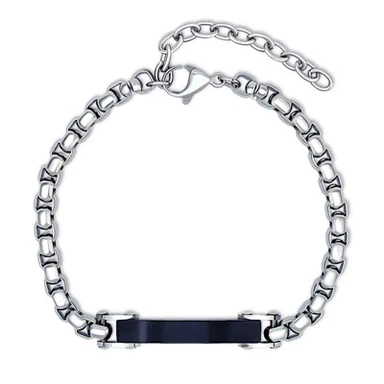 Bransoletka z łańcuszkiem w kolorze czarnym, powlekana kwadratowym pudełkiem