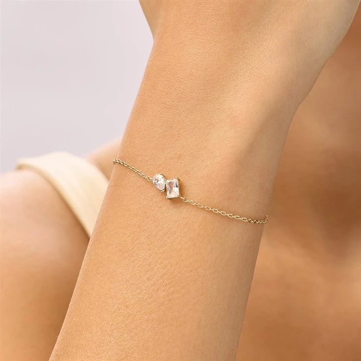Square Pear CZ Bracelet factory
